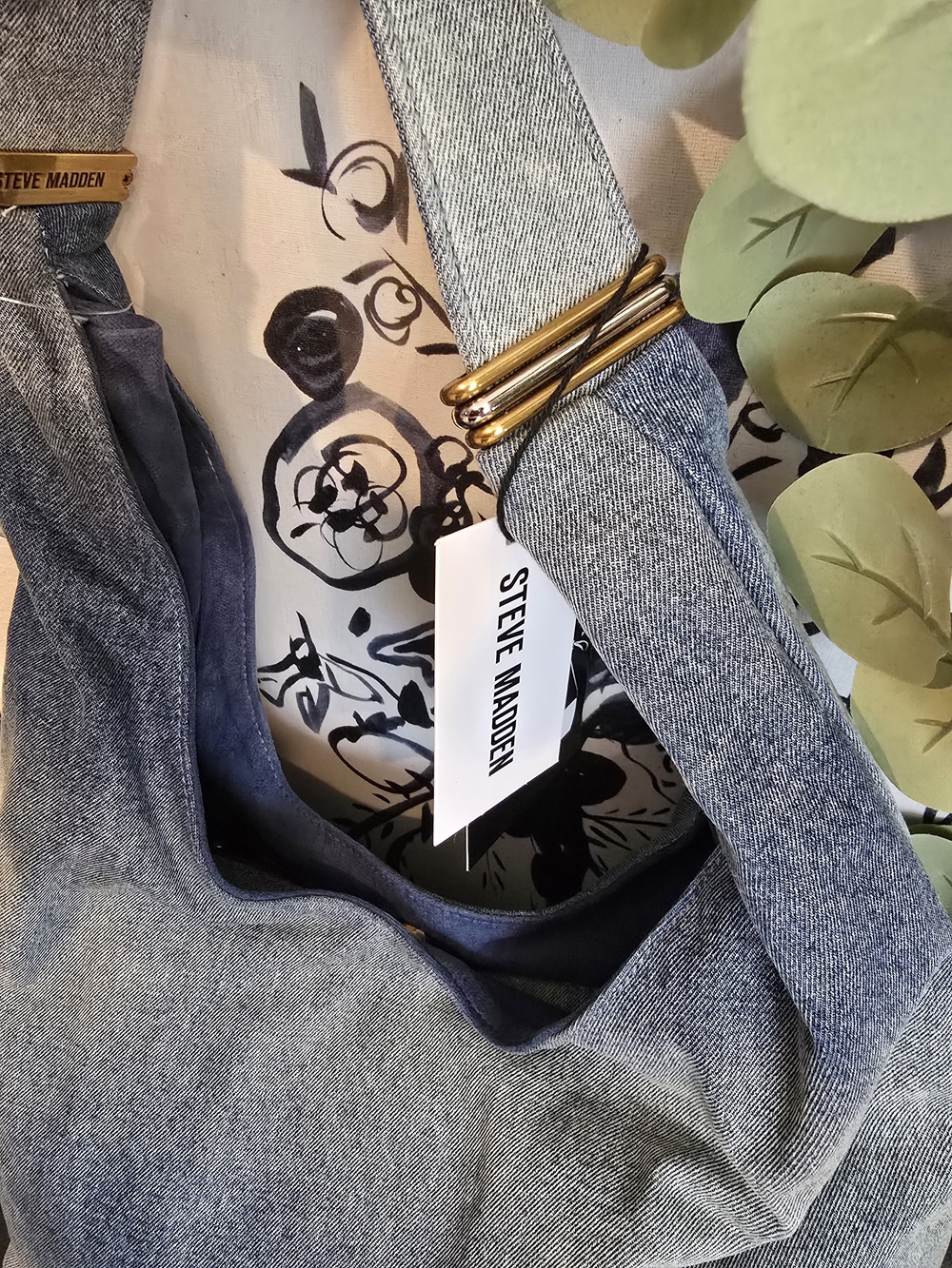 Steve Madden Women's Dempsey Denim Hobo Bag And Denim Crossbody - Picture 2 of 9